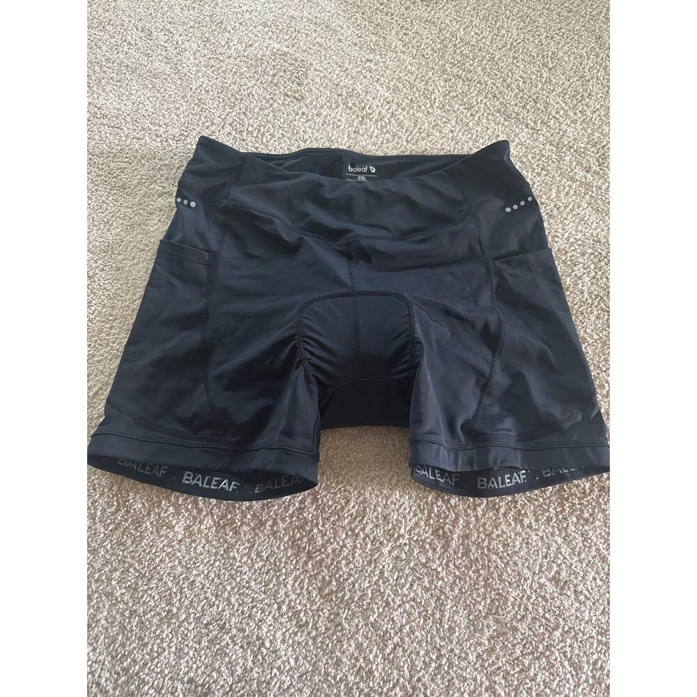 NEW Baleaf Cycling Shorts Men's 2XL Black 3D Padded Bike Reflective Pockets